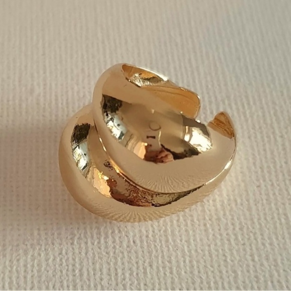 18K Gold Vermeil trendy Unique Double ring adjustable